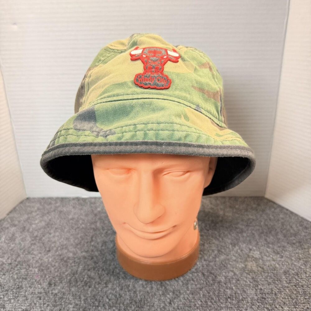 Chicago Bulls Hat Bucket Mens XL Green Camo NBA Basketball Windy City New Era